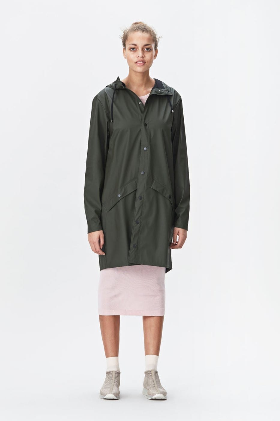 rains long jacket green