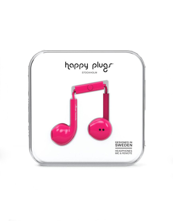 Happy Plugs Earbuds Plus Cerise headphones. Värvilised kõrvaklapid.