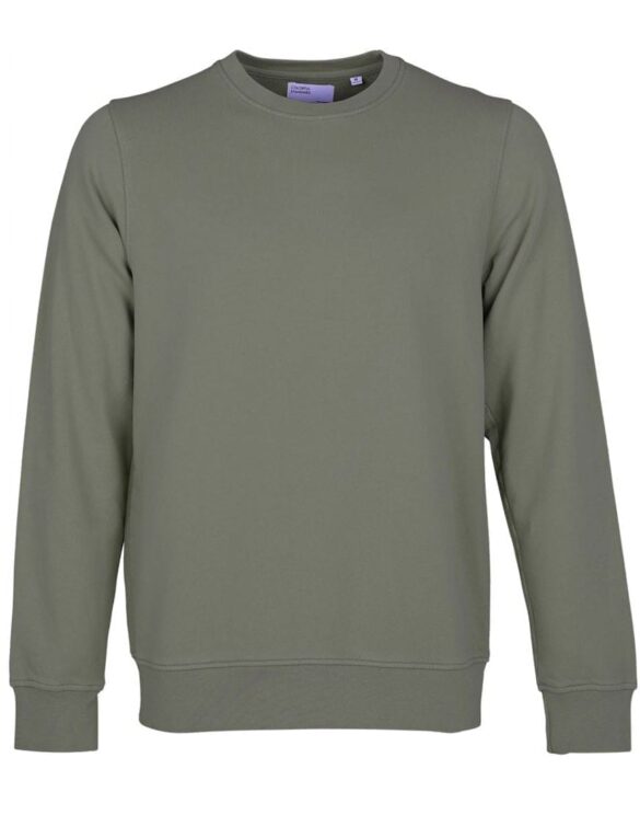 Colorful Standard Classic Organic Crew Dusty Olive. Sustainable men's and women's sweatshirts.
