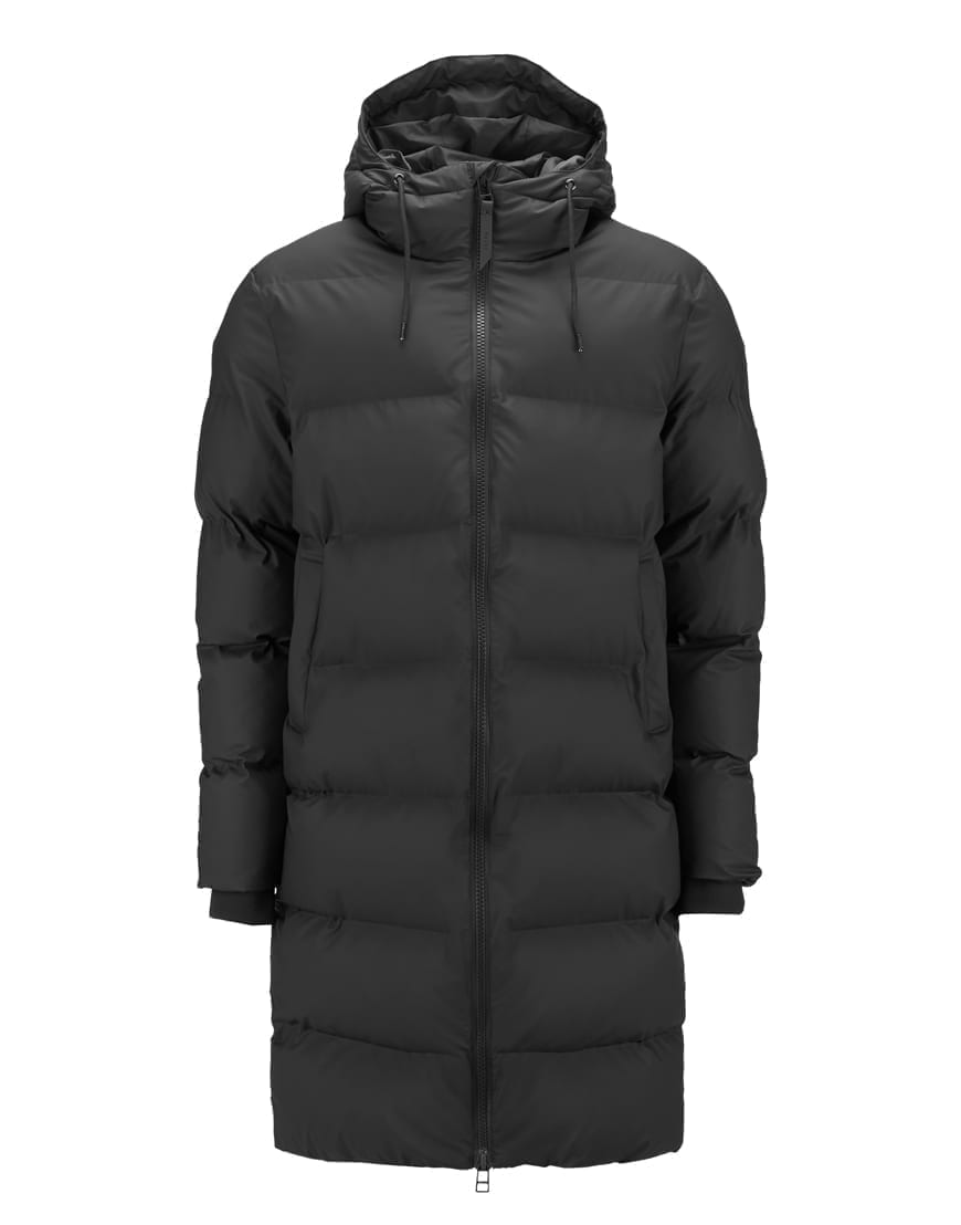 Rains Long Puffer Jacket Black is an universal men's and women's winter jacket. This winter coat is designed for extreme Northern climate.