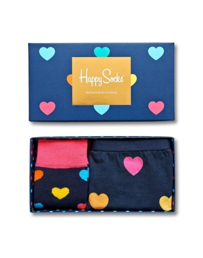 Happy Socks Heart Brief and Sock Gift Box Watch Wear