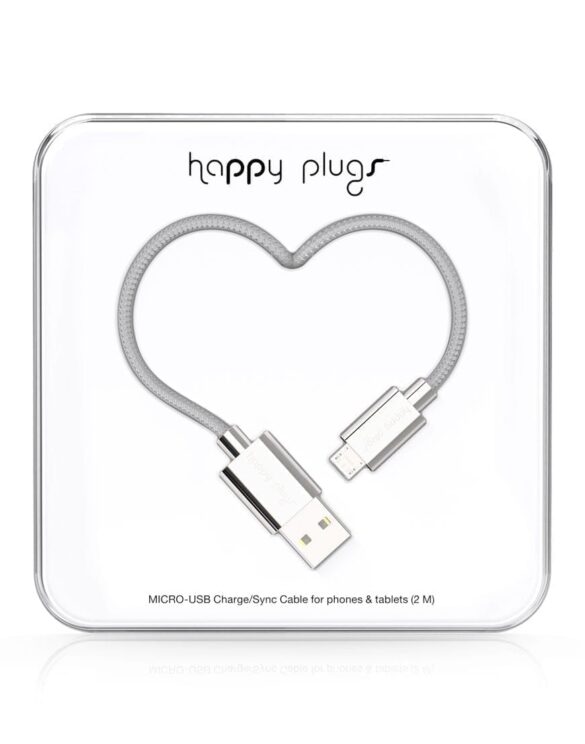 Happy Plugs Micro-USB to USB Charge/Sync Cable Silver Watch Wear