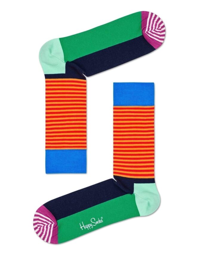 Happy Socks Half Stripe Orange Socks Watch Wear