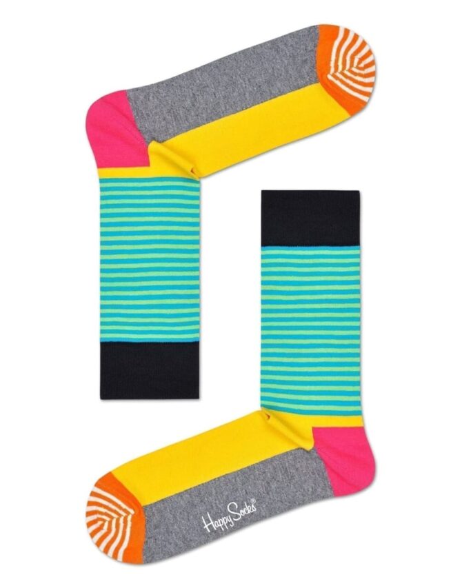 Happy Socks Half Stripe Neon Socks Watch Wear