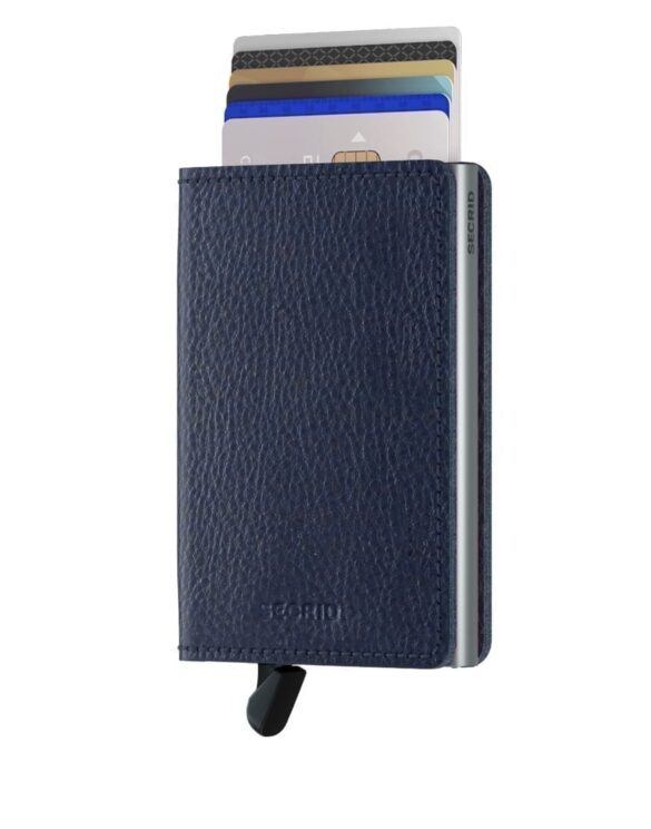 Slimwallet Vegetable Tanned Navy-Silver | Secrid wallets & card holders