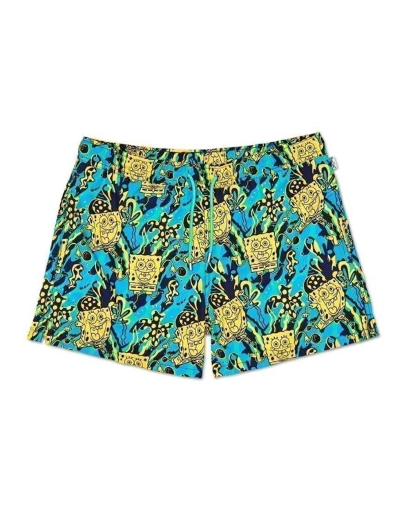 Happy Socks Sponge Bob Yellow Swim Shorts Watch Wear
