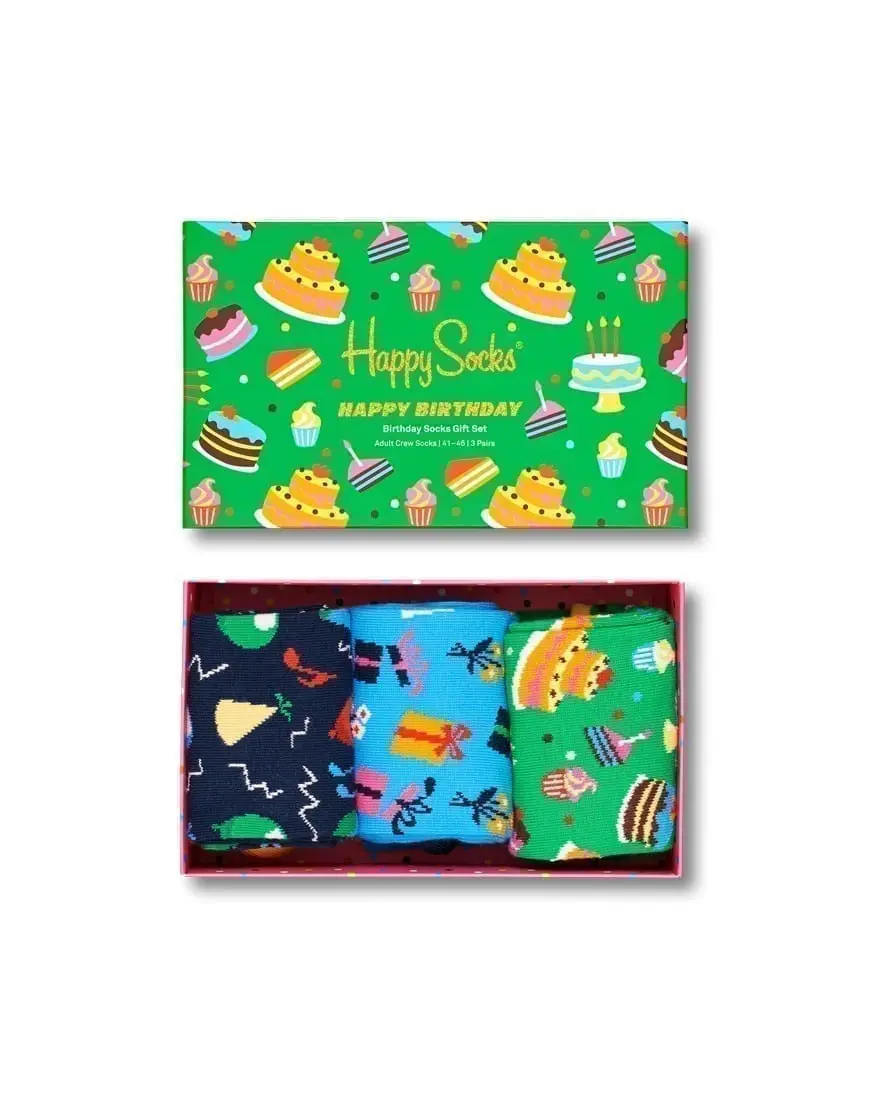 3-Pack Happy Birthday Socks Gift Set