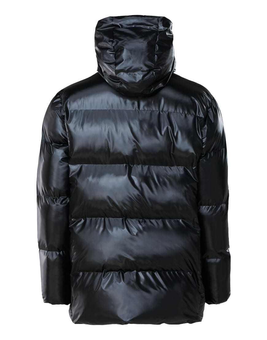 shiny black puffa