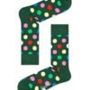 Happy Socks Big Dot Christmas socks in dark green color with colorful dots