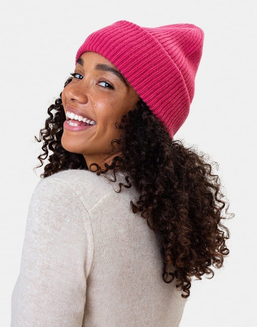 Merino Wool Hat Bubblegum Pink