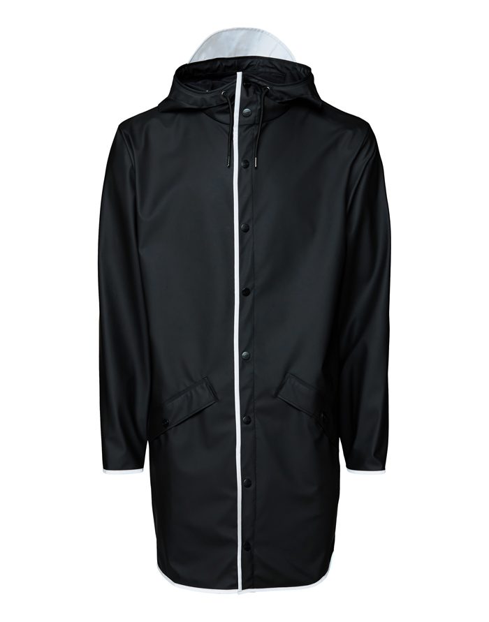 Rains Outerwear for Men and Women Long Jacket Black Reflective 1202-70