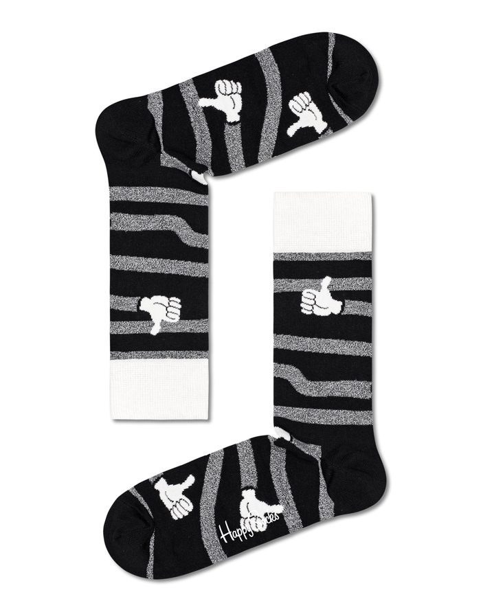 Happy Socks  4-Pack Black And White Socks Gift Set XBWH09-9100