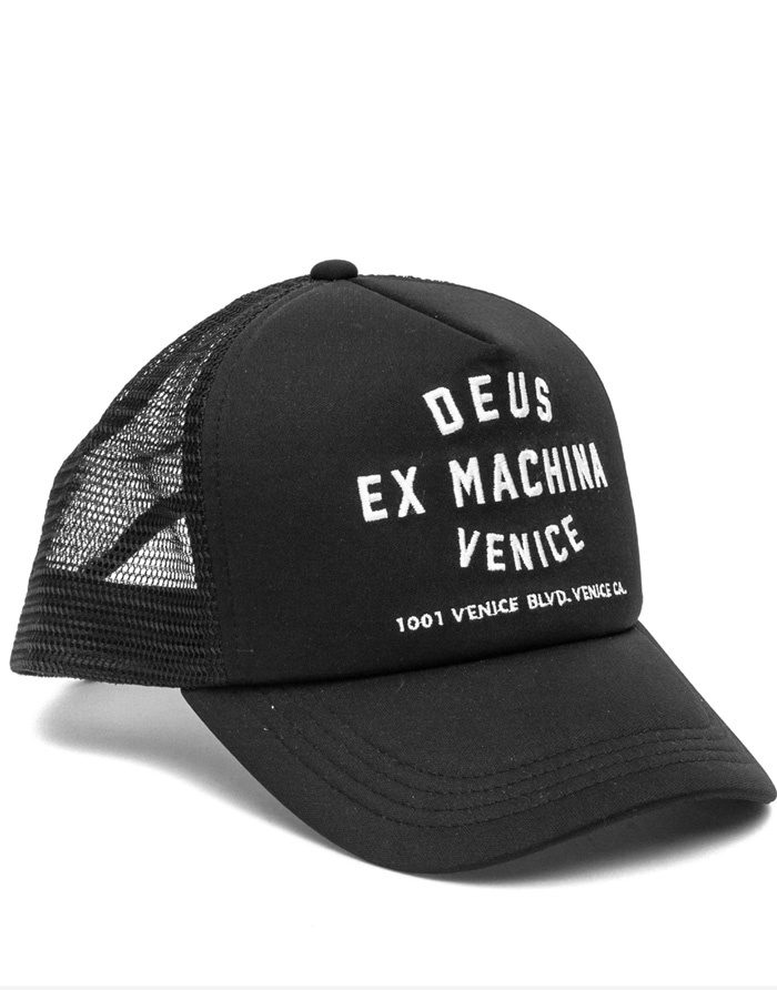 Deus Ex Machina Accessories Hats Venice Address Trucker Black DMA47620