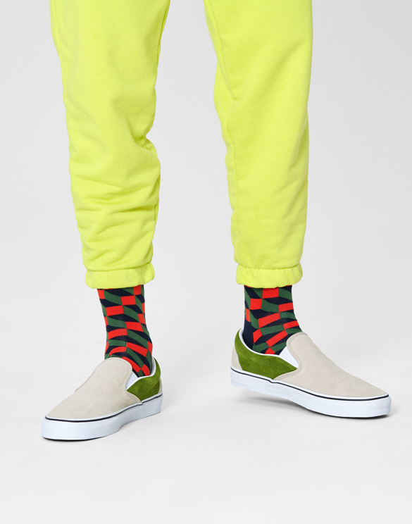 Happy Socks  Filled Optic Green/Red Sokid FIO01-0200