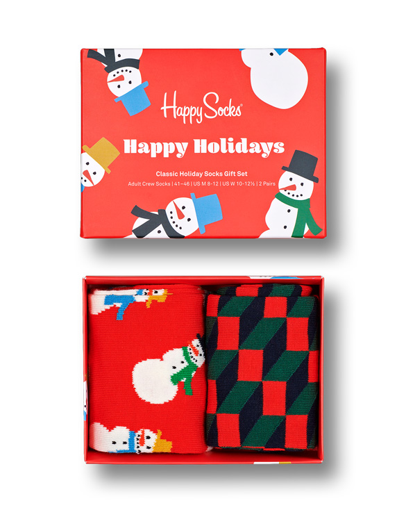 Happy Socks  Snowman Socks Gift Set 2-Pack XSNO02-4300