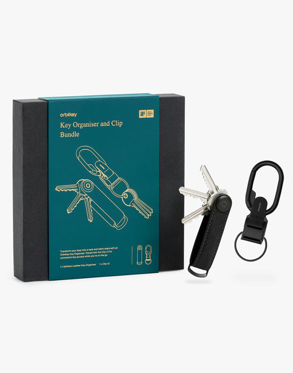Orbitkey Keychains Key Organiser and Clip Bundle Black KSFB-BBB-203