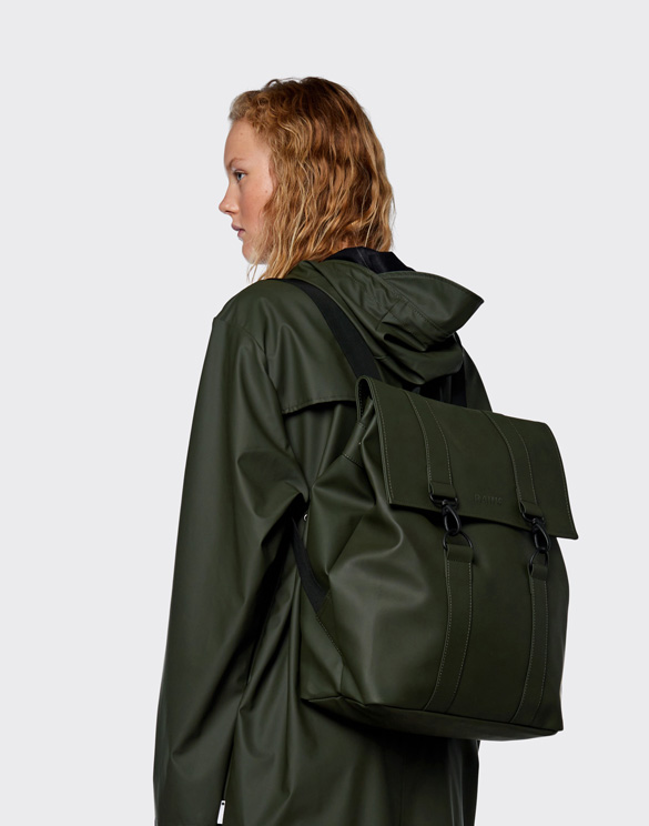 Black Rains Buckle Msn Backpack in 03 Green Womens Bags Backpacks 