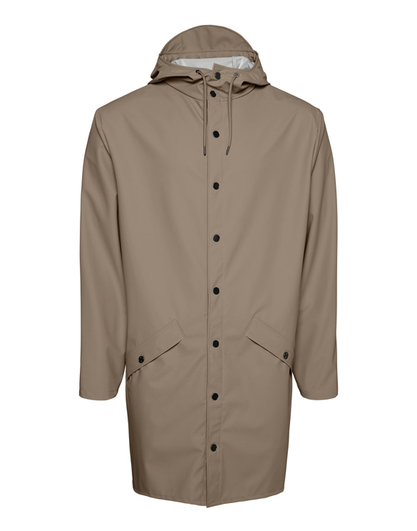 Rains 12020-17 Long Jacket Taupe Men Women Outerwear Outerwear