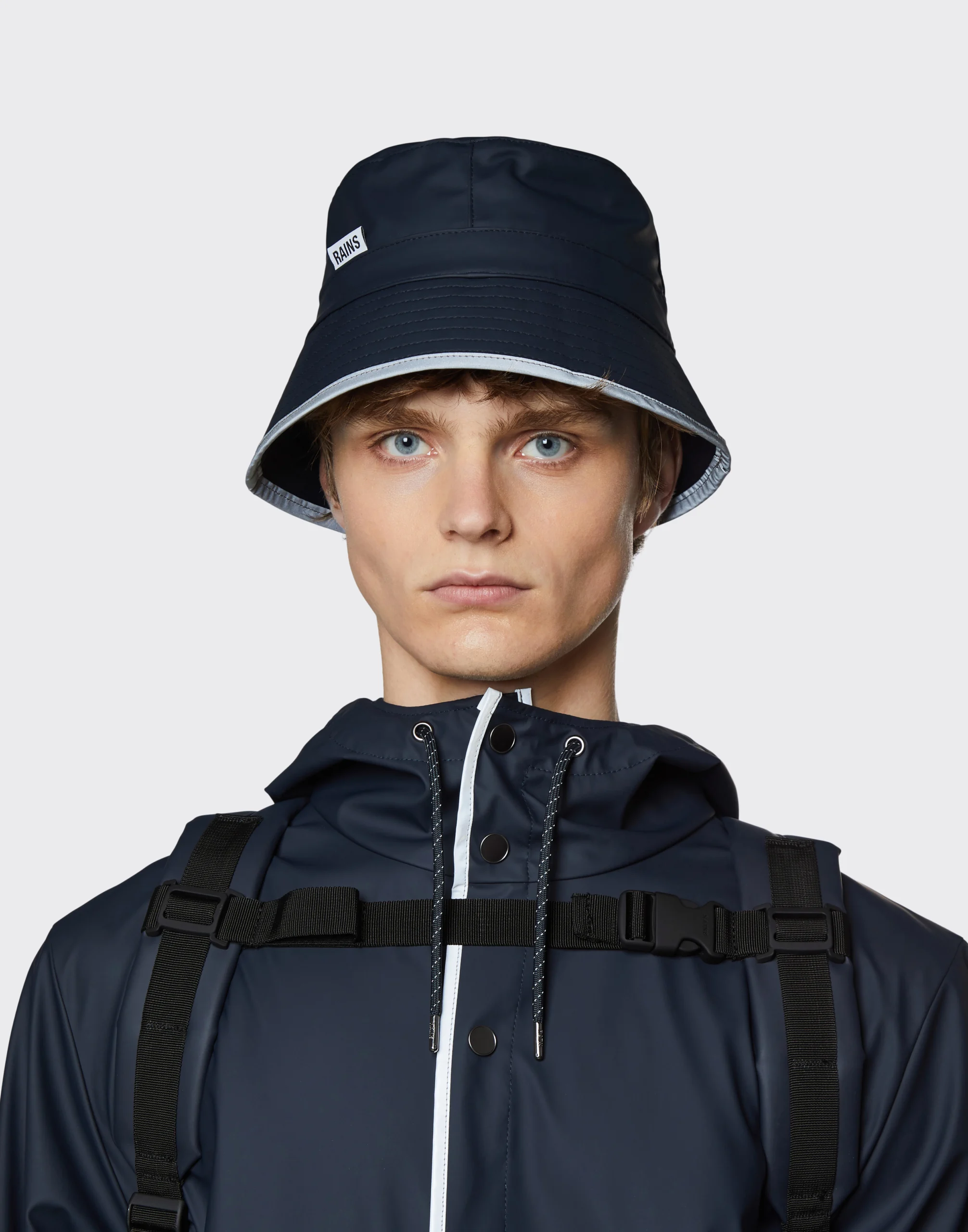 SSENSE Men Clothing Jackets Rainwear Navy Rain Hat 