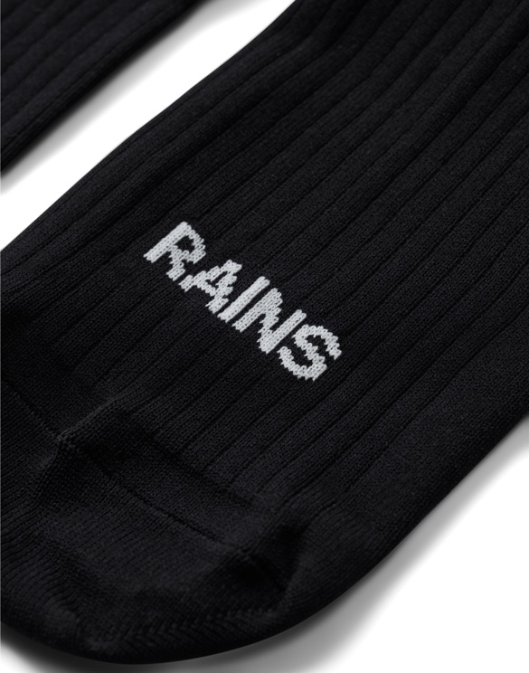 Rains 20240-01 Logo Socks 2-Pack Black Aksessuaarid