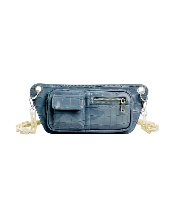 Hvisk Accessories Bags Brillay Croco Dark Blue H1464