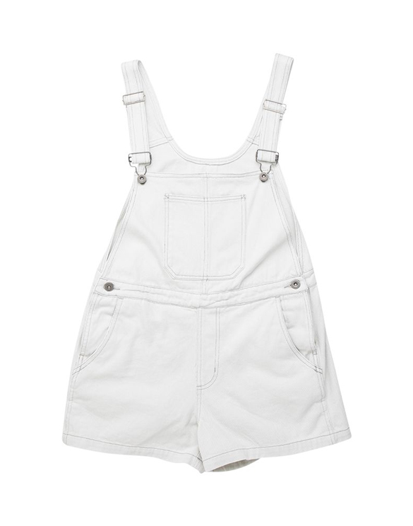 Deus Ex Machina DLF219057 Bleached White } Vada Overall Bleached White Women Pants