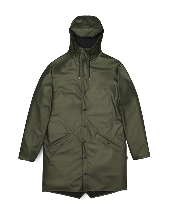 Rains 12020-65 Long Jacket Evergreen Men Women Outerwear Outerwear Rain jackets Rain jackets