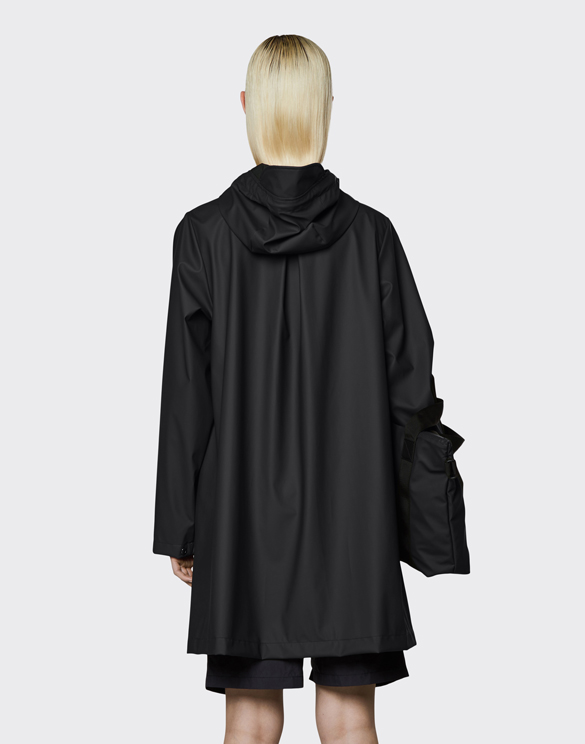 Rains 18340-01 A-Line Jacket Black  Women  Outerwear  Rain jackets