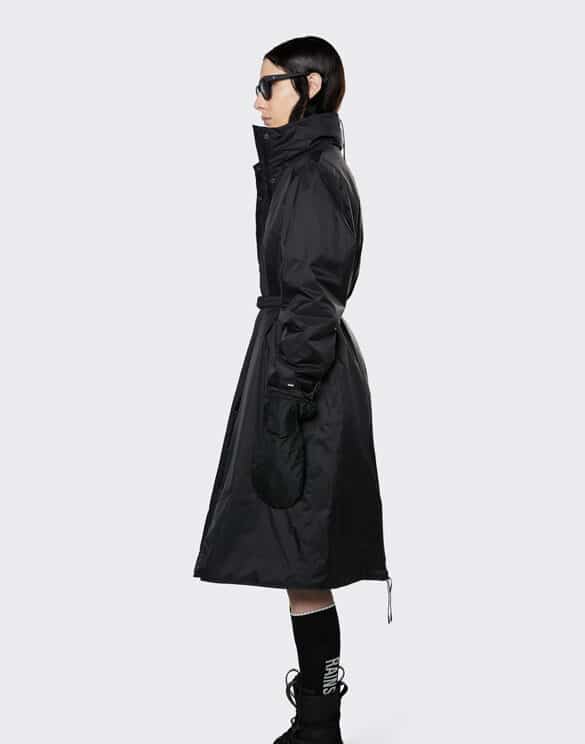 Rains 15500-01 Long Padded Nylon W Coat Black  Women   Outerwear  Spring and autumn jackets