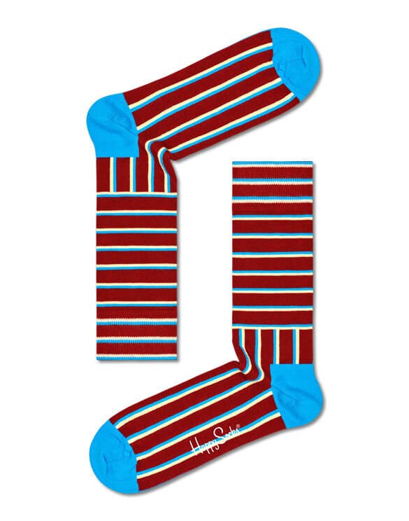 Happy Socks Blocked Stripe Maroon Socks BSS01-4500 Socks