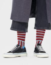 Happy Socks Blocked Stripe Maroon Socks BSS01-4500 Socks