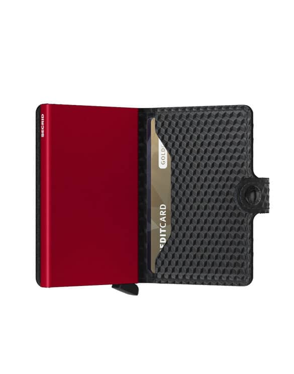 Secrid Accessories Wallets & cardholders Miniwallets Miniwallet Cubic Black-Red MCu-Black-Red