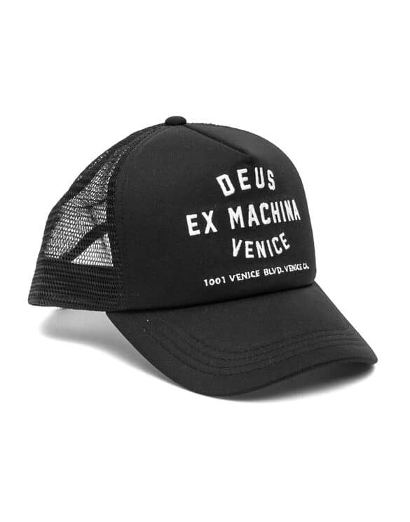 Deus Ex Machina DMA47620 Black Venice Address Trucker Black Accessories Hats