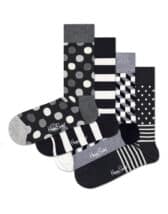Happy Socks XCBW09-9150 4-Pack Classic Black & White Gift Set Sokid Sokid Kinkekomplektid
