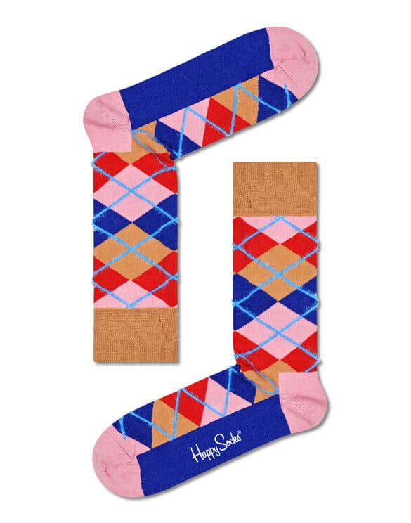 Happy Socks Argyle Pink Socks ARY01-8300 Socks Fall/Winter 2022