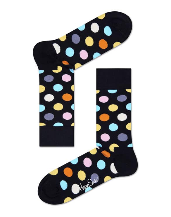 Happy Socks Big Dot Black Socks BDO01-9350 Socks NOOS