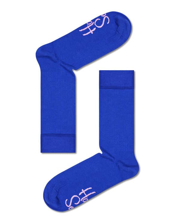Happy Socks Solid Rib Blue Socks SRS01-6300 Socks Fall/Winter 2022