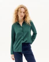 Thinking Mu Women Blouses and tops Squares Klein Blue Chamomile Blouse WBL00088