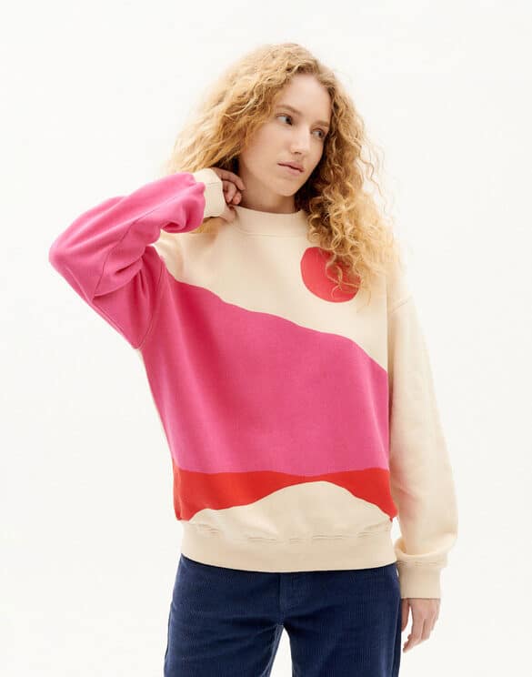 Thinking Mu Women Sweaters & Hoodies Pink Valley Sweatshirt WSS00110
