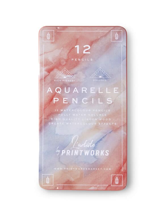 Printworks Home Office supplies 12 Colour Pencils - AquarellePW00567