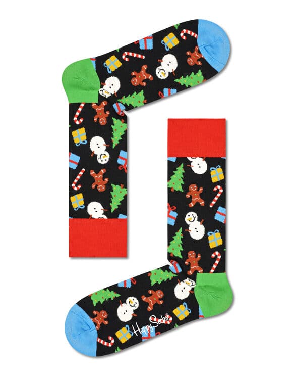 Happy Socks 2-Pack Big Dot Snowman Gift Set Socks XBDS02-6500 Socks Christmas Socks Gift Boxes