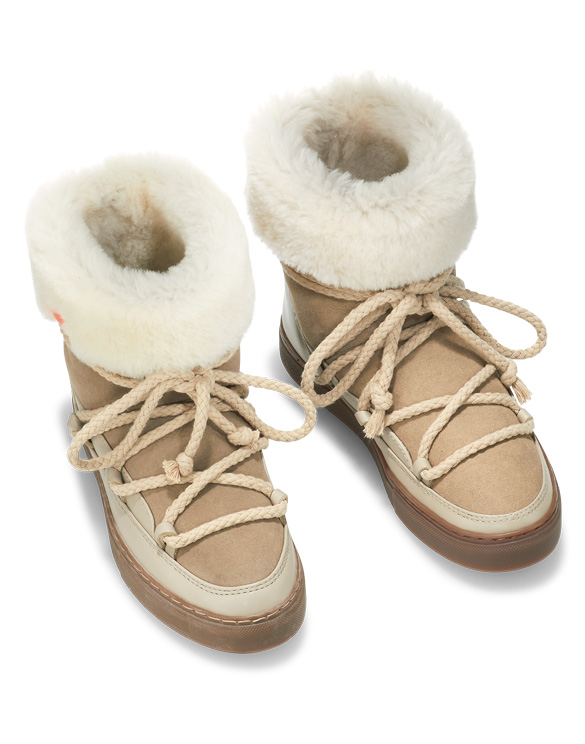 Classic High Sneaker Beige Winter Boots | Inuikii luxury footwear for women
