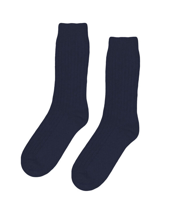 Colorful Standard Merino Wool Blend Socks Navy Blue Watch Wear