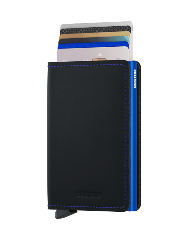Slimwallet Matte Black & Blue | Secrid wallets & card holders