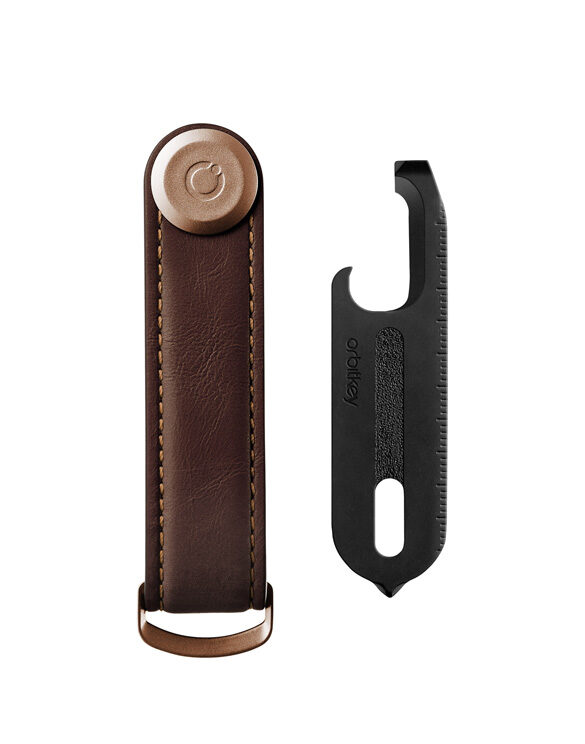 Orbitkey Keychains Leather Key Organiser + Multi-tool V2 Espresso/Black Gift Set GLT2-ESB-201
