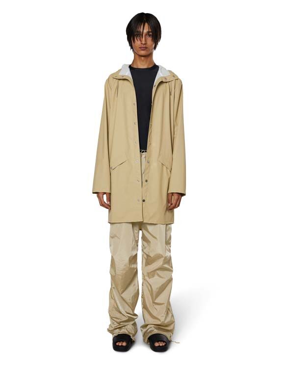 Rains 12020-24 Sand Long Jacket Sand Men Women  Outerwear Outerwear Rain jackets Rain jackets