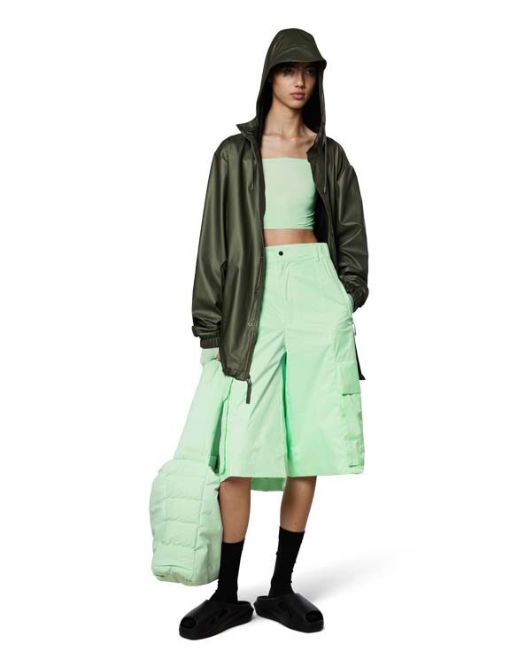 Rains 18010-65 Evergreen Fishtail Jacket Evergreen Men Women  Outerwear Outerwear Rain jackets Rain jackets