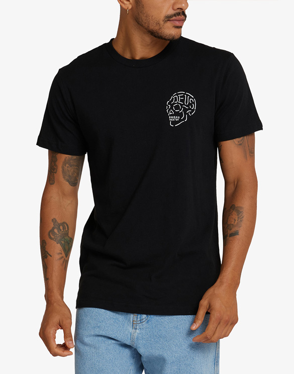 Deus Ex Machina Men T-shirts Venice Skull Tee Black T_DMH31645C-Black