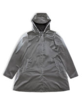 Rains 18050-97 Metallic Grey A-line W Jacket Metallic Grey  Women   Outerwear  Rain jackets