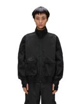 Rains 18250-01 Black Kano Jacket Black Vihmajakk Mehed Naised Ülerõivad Ülerõivad Kevad-sügis joped Kevad- ja sügisjoped